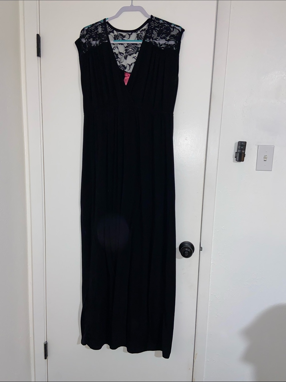 Black Lace-Back Maxi Dress
